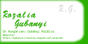 rozalia gubanyi business card